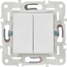 Выключатель 2-клавишный IEK SKANDY SK-V05W проходной 10А арктический белый SK-V22-0-10-K01